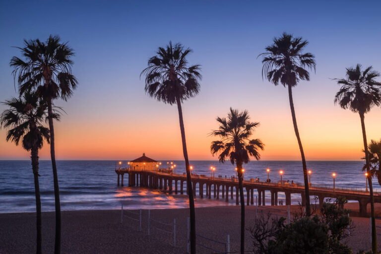 Marina Del Rey Pier au coucher du soleil